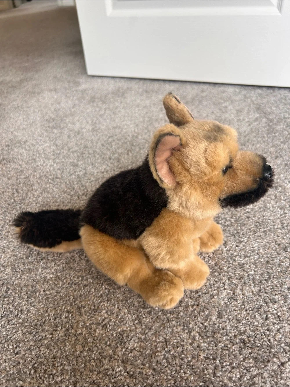 Plush German Shepherd Dog - Brown and Black - Living Nature